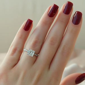 The Jasmine Set With A 3 Carat Princess Lab Diamond