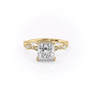 The Jasmine Set With A 2 Carat Princess Moissanite