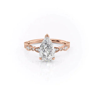 The Jasmine Set With A 2 Carat Pear Moissanite
