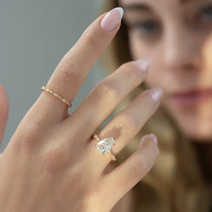 The Jasmine Set With A 1 Carat Pear Lab Diamond