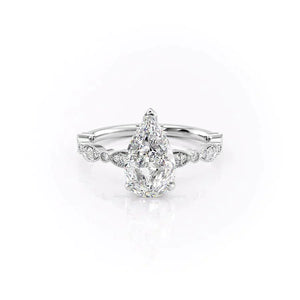 The Jasmine Set With A 2.5 Carat Pear Moissanite