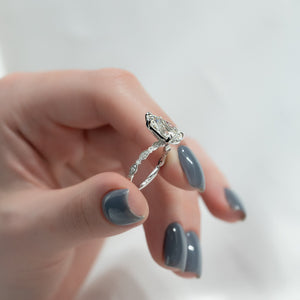 The Jasmine Set With A 5 Carat Pear Moissanite