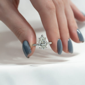 The Jasmine Set With A 5 Carat Pear Moissanite