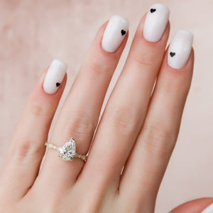 The Jasmine Set With A 3 Carat Pear Lab Diamond