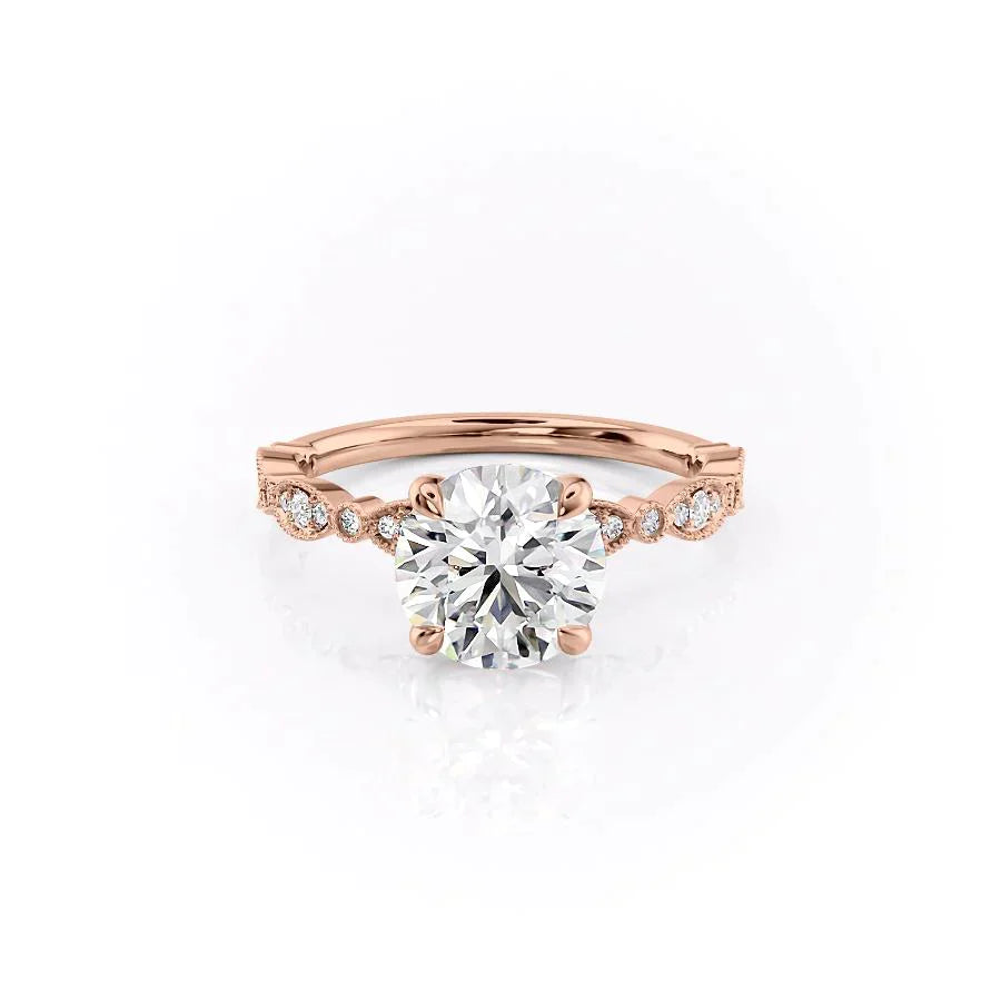 The Jasmine Set With A 1 Carat Round Moissanite