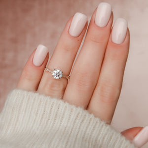 The Jasmine Set With A 3 Carat Round Moissanite