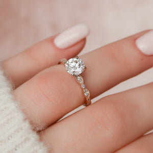 The Jasmine Set With A 3 Carat Round Moissanite