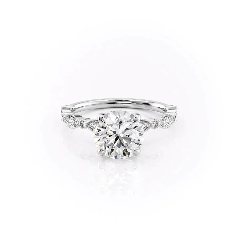 The Jasmine Set With A 2 Carat Round Moissanite