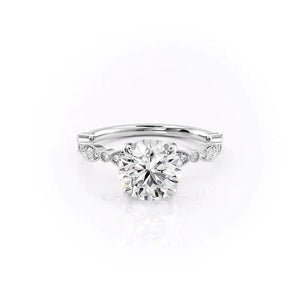 The Jasmine Set With A 2.5 Carat Round Moissanite
