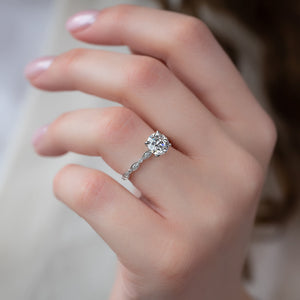 The Jasmine Set With A 1 Carat Round Lab Diamond