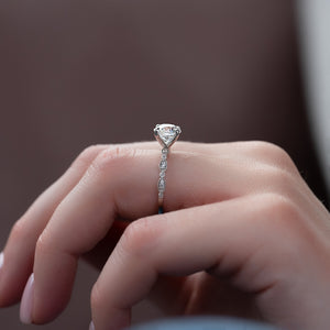 The Jasmine Set With A 1 Carat Round Lab Diamond