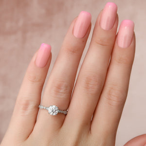 The Jasmine Set With A 1 Carat Round Lab Diamond