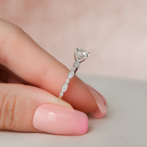 The Jasmine Set With A 1 Carat Round Lab Diamond