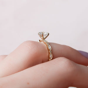 The Jasmine Set With A 1 Carat Round Lab Diamond