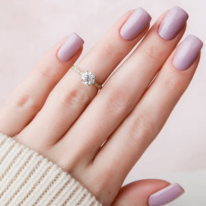 The Jasmine Set With A 1 Carat Round Lab Diamond