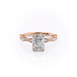 The Jasmine Set With A 2.5 Carat Radiant Moissanite