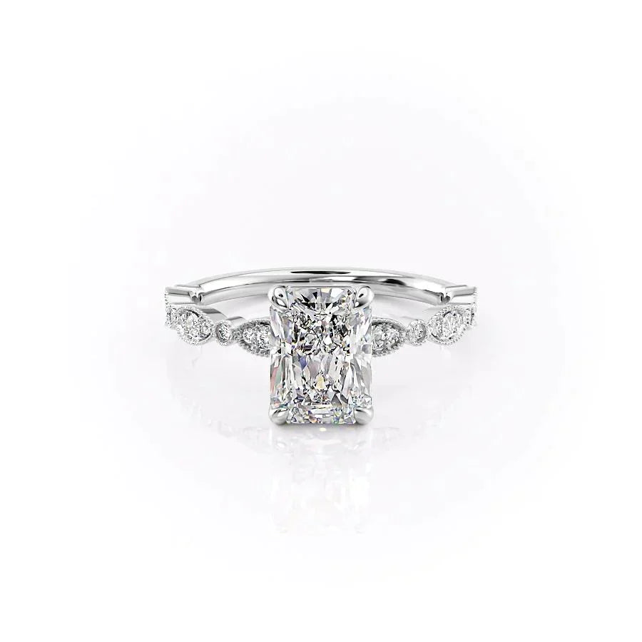 The Jasmine Set With A 1 Carat Radiant Lab Diamond
