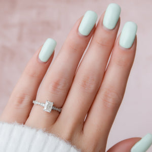 The Jasmine Set With A 3 Carat Radiant Lab Diamond