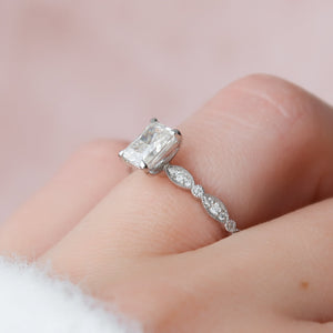 The Jasmine Set With A 3 Carat Radiant Lab Diamond