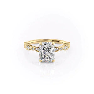 The Jasmine Set With A 5 Carat Radiant Moissanite
