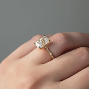 The Jasmine Set With A 3 Carat Radiant Lab Diamond