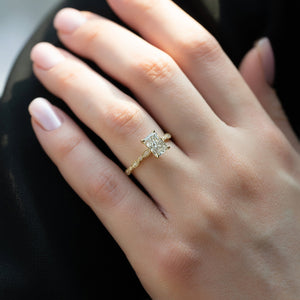 The Jasmine Set With A 3 Carat Radiant Lab Diamond