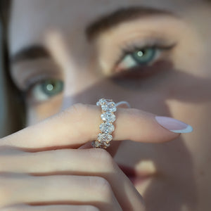 3.3ct Oval U Pave Prong Eternity