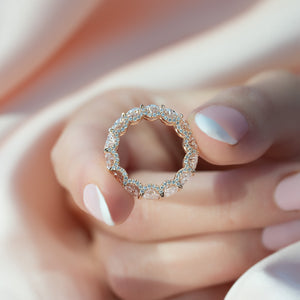 3.3ct Oval U Pave Prong Eternity