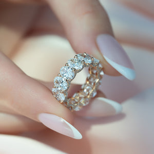 3.3ct Oval U Pave Prong Eternity