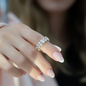 3.3ct Oval U Pave Prong Eternity