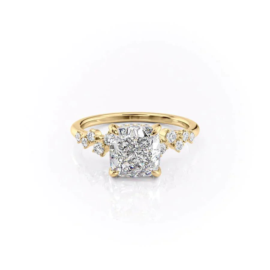 The Mia Set With A 4 Carat Cushion Moissanite