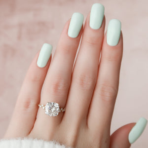 The Mia Set With A Cushion Lab Diamond