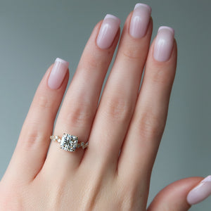 The Mia Set With A Cushion Lab Diamond