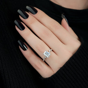 The Mia Set With A 2 Carat Emerald Lab Diamond