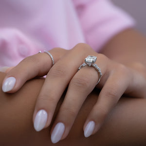The Mia Set With A 2 Carat Emerald Lab Diamond