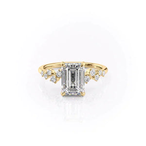 The Mia Set With A 5 Carat Emerald Moissanite