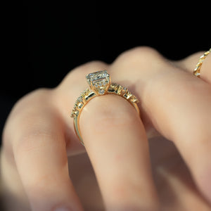 The Mia Set With A Emerald Lab Diamond