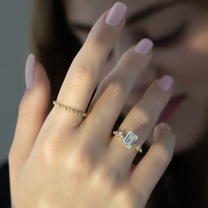 The Mia Set With A 1 Carat Emerald Lab Diamond