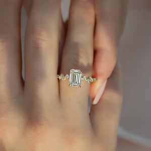 The Mia Set With A Emerald Lab Diamond