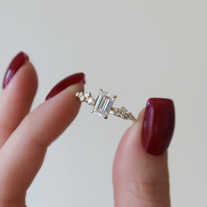 The Mia Set With A Emerald Lab Diamond