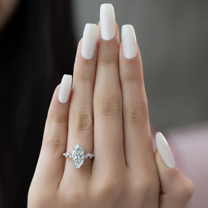 The Mia Set With A 2 Carat Marquise Lab Diamond
