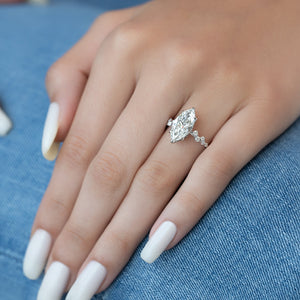 The Mia Set With A 2 Carat Marquise Lab Diamond