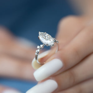 The Mia Set With A 2 Carat Marquise Lab Diamond