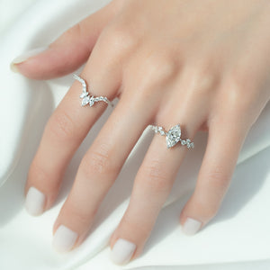 The Mia Set With A 2 Carat Marquise Lab Diamond