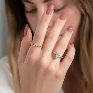 The Mia Set With A 1.5 Carat Marquise Lab Diamond