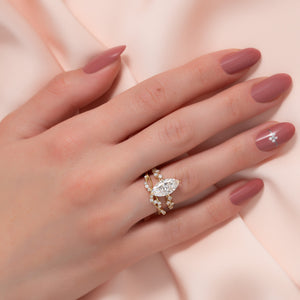 The Mia Set With A 1.5 Carat Marquise Lab Diamond