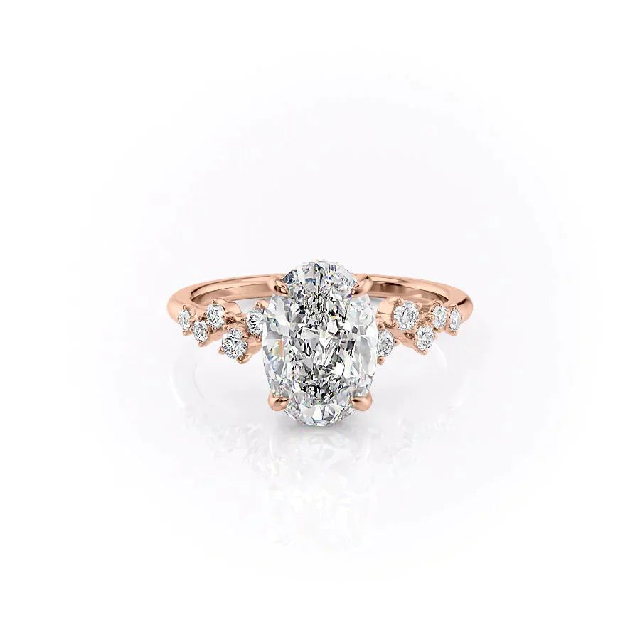 The Mia Set With A 4 Carat Oval Moissanite