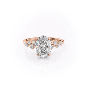 The Mia Set With A 1.5 Carat Oval Lab Diamond