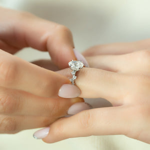 The Mia Set With A 2.5 Carat Oval Lab Diamond
