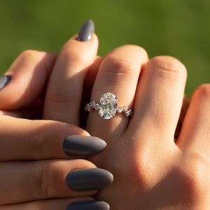 The Mia Set With A 2.5 Carat Oval Lab Diamond